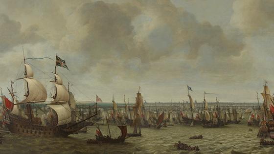 De Engelse vloot op de rede van La Rochelle 1628