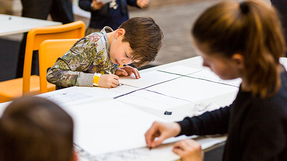 Maak een 3-d schilderij in het Open Plein atelier