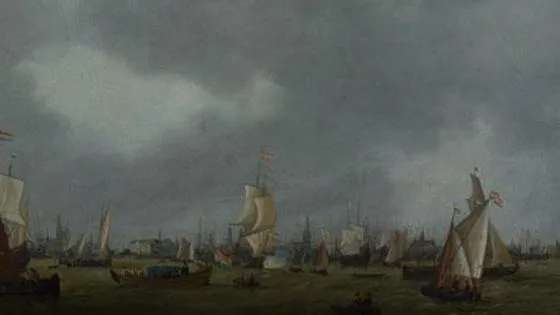 Gezicht op het IJ en Amsterdam