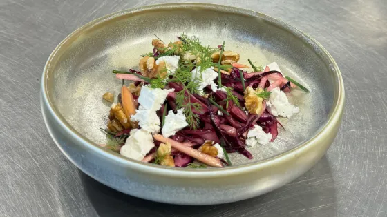 Rode kool en appelsalade 